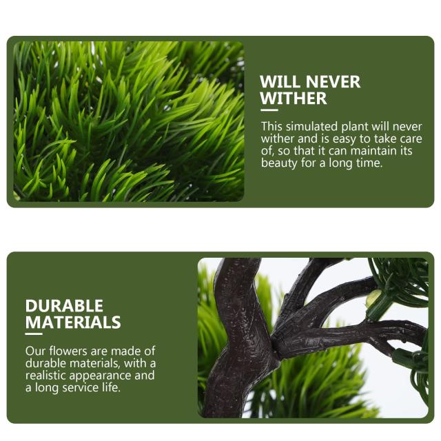 Lurrose 盆栽 人工観葉植物 大型 松 33ｘ27ｘ15cm 観葉 造木 人工樹木 水不要 枯れない インテリア 贈り物 装飾り おしゃれ 完成品