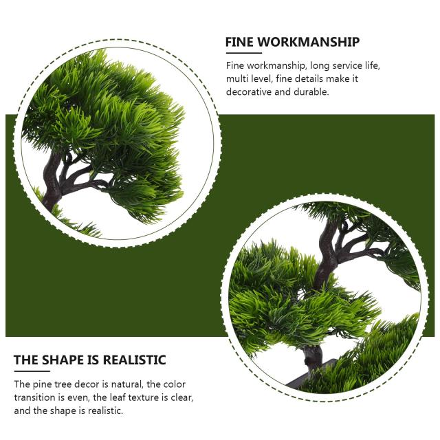Lurrose 盆栽 人工観葉植物 大型 松 33ｘ27ｘ15cm 観葉 造木 人工樹木 水不要 枯れない インテリア 贈り物 装飾り おしゃれ 完成品