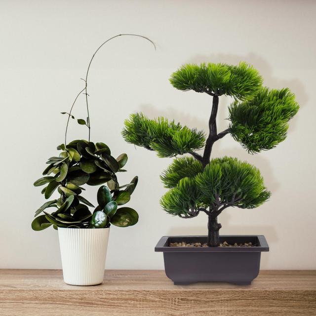 Lurrose 盆栽 人工観葉植物 大型 松 33ｘ27ｘ15cm 観葉 造木 人工樹木 水不要 枯れない インテリア 贈り物 装飾り おしゃれ 完成品