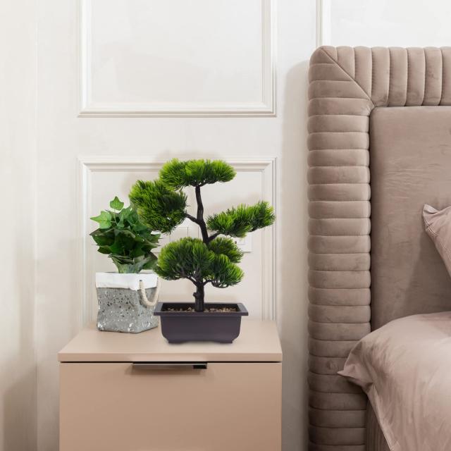 Lurrose 盆栽 人工観葉植物 大型 松 33ｘ27ｘ15cm 観葉 造木 人工樹木 水不要 枯れない インテリア 贈り物 装飾り おしゃれ 完成品