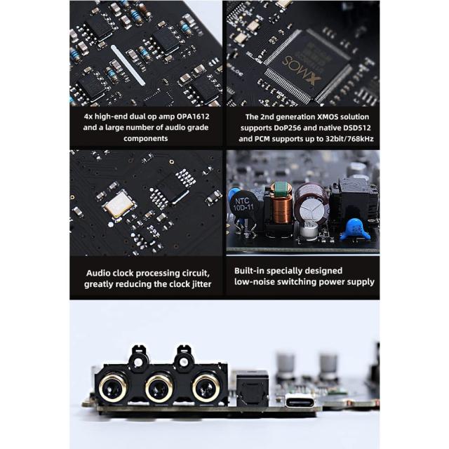 S.M.S.L SU-6 Bluetooth 5.0 ES9038Q2Mチップ OPA1612*4 OP AMP DAC PCM32Bit 768kHz DSD512 LDAC デスクトップ Mini オーディオデコーダ_6