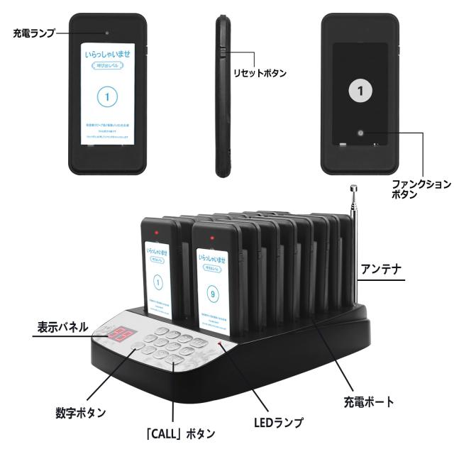 NICHII 呼び出しベル ワイヤレス 受信機 (子機) 16台セット 飲食店用 楽天市場】【メーカー保証】 呼び出しベル 受信機 (子機) 16台