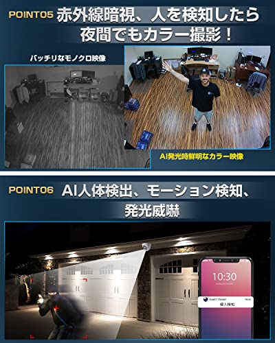 2024年版800万画素 SOOHAO 増設用 防犯カメラ poe給電 有線 監視カメラ