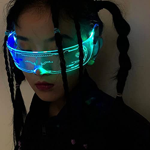 Jinnal] サイバーパンク 光る メガネ 未来 7色 LEDグラス