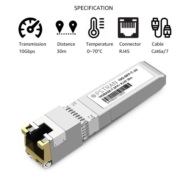 OPSTRAN 10GBASE-T SFP+ to RJ-45 銅製 トランシーバーモジュール用Juniper EX-SFP-10GE-T QFX-SFP-10GE-T SRX-SFP-10GE-Tと互換性あり 1_1