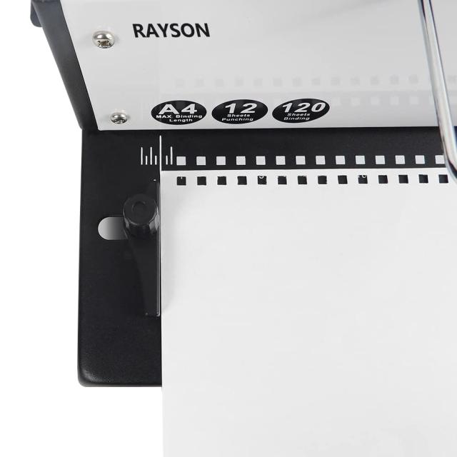 RAYSOONER TD-1200 製本機 34穴 丸穴 パンチングと製本が一体化 手動 穴あけパンチ ピッチ調整 A4、A5、B5用紙対応 12枚パンチ可能 ルー_4