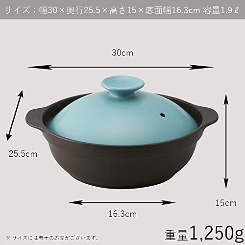 TAMAKI サーマテック IH対応 超軽量土鍋 8号 30cm 1,900ml トルコブルー T-942352_3