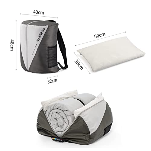 Naturehike公式ショップ 寝袋 シュラフ 封筒型 枕2つ付き 2人用 連結解体可能 最低使用温度5℃ 保温 軽量 コンパクト 収納バッグ付き ア_3