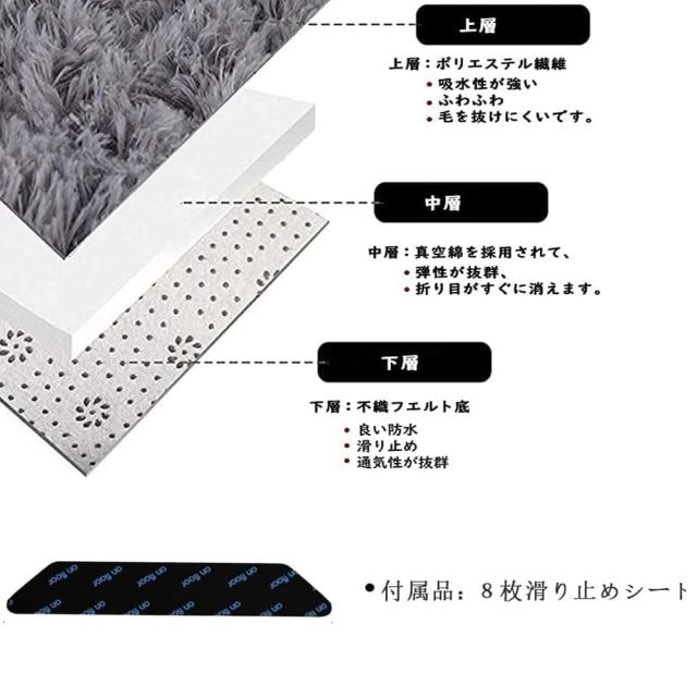 カーペット SpyFlyLie 洗えるラグ 北欧 長方形 ラグマット極厚毛足約4.0cm 絨毯 防ダニ 滑り止め付 抗菌 防臭 ふわふわ 秋冬 冷房 床暖房_1