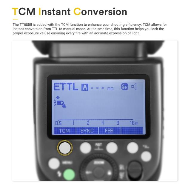 Godox TT685IIF カメラフラッシュ スピードライト 2.4G HSS 1/8000s TTL GN60 TCM機能 技適マーク付き クイックリリース・ホットシュー