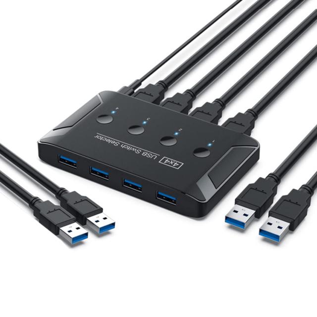 Cablecc KVM USB 3.0 スイッチセレクター 4ポートPC キーボードマウススキャナープリンター用4つのデバイスを共有_8
