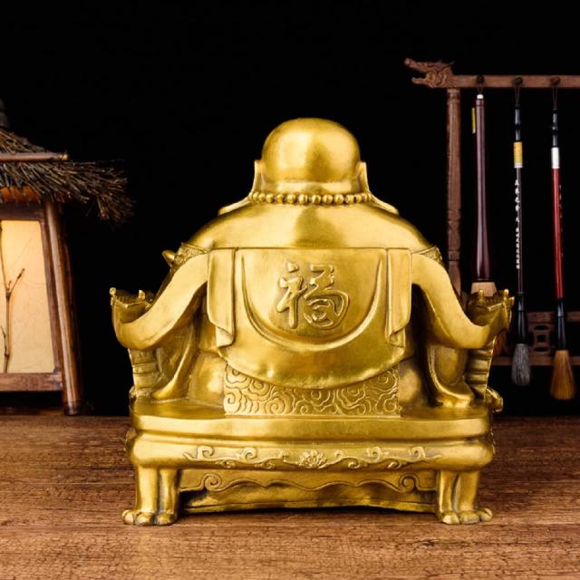 布袋様 置物 風水グッズ 弥勒菩薩 仏像 龍椅に座っている布袋