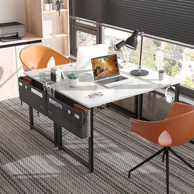 KKL デスク パソコンデスク 収納袋付き 幅100cm×奥行50cm ゲーミングデスク 机 pcデスク 勉強机 フック付き ?子 ワークデスク desk 作業の通販は