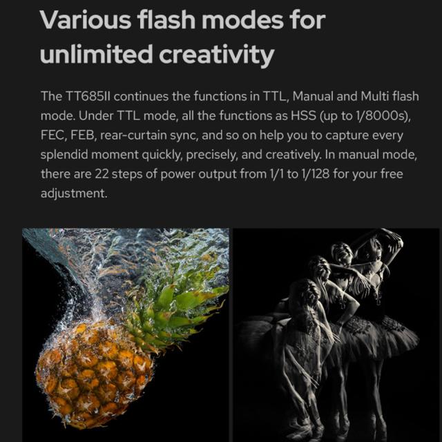 【Godox正規代理店】Godox TT685II-S TTL カメラ フラッシュス ピードライトSony 適用, 2.4G ワイヤレスXシステム HSS 1/8000S高速同期