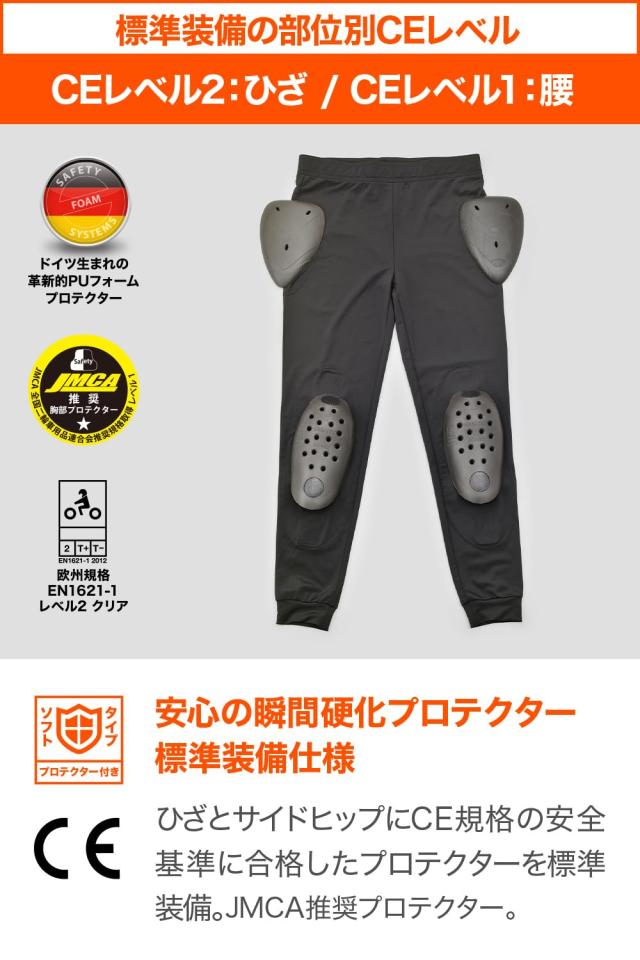 デイトナ(Daytona) SAS-TEC(サステック) バイク用 プロテクター インナー パンツ CE規格 瞬間硬化 ストレッチ生地 HBP-021 ブラック Sサ_2