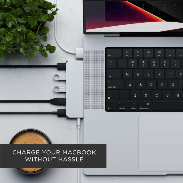 Satechi USB-C Proハブ ミニ 6-in-2 (シルバー) USB4 USB-A/Cデータ イーサネット 音声ジャック (MacBookPro Air M1 M2 M3対応)の通販は