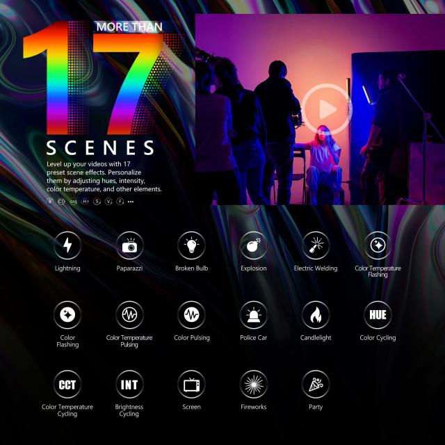 NEEWER RGB LEDビデオライトスティック タッチバーとアプリ制御 磁気