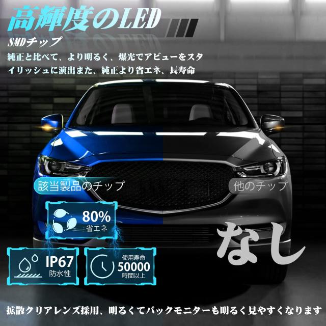 GemPro CX-5 KF系 CX-8 KG系 CX-9 2017以降 マツダ適用 ドアミラーウインカー シーケンシャル LED 12V 2個セット スモーク_2