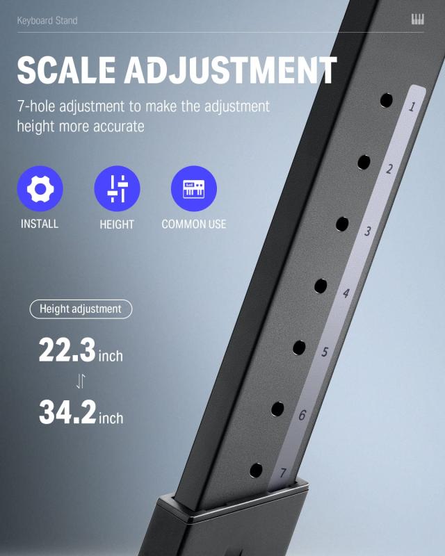 Donner 電子キーボード ピアノ Z型 スタンド 折りたたみ式 高さ55-85cm