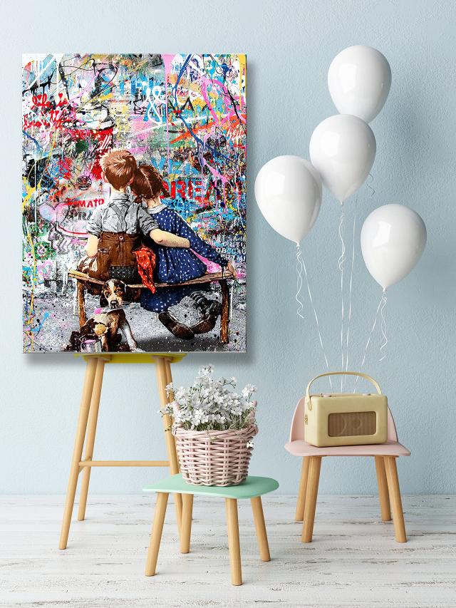 バンクシ-絵画　額装　ア-ト　インテリアア-ト布印刷ポスター　美術品　絵画　傑作 Amazon.co.jp: バンクシー 有名な絵（ナパーム）ポスター 絵画