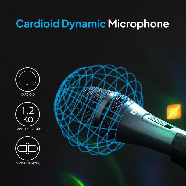 CAROL AC-910S マイク XLR ダイナミック カーディオイド ボーカル カラオケ 単一指向性 イベント スピーチ 舞台 スタジオ アウトドア ボ_3