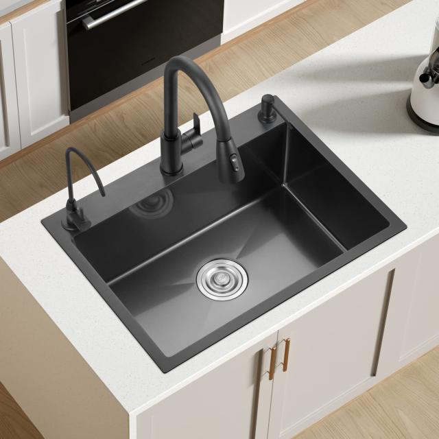 JOMOWN キッチンシンク 流し台 ステンレス製 600*450mm シンクセット