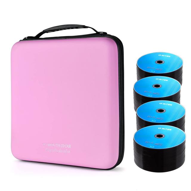 192枚収納DVD/CD対応ブルーレイディスクセミハードケースポータブル