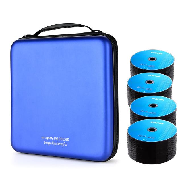 192枚収納DVD/CD対応ブルーレイディスクセミハードケースポータブル
