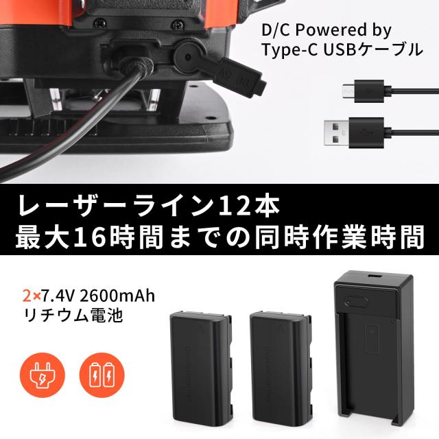 DOVOH グリーンレーザー墨出し器 4x360° 16ライン レーザー墨出し器