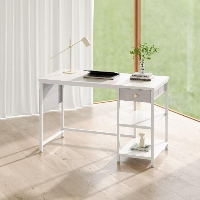 YeTom デスク 机 pcデスク パソコンデスク 勉強机 幅100cm ?〓 布製引き出し付き YeTom パソコンデスク pc 幅100*奥行48cm つくえ シンプル 収納袋付き