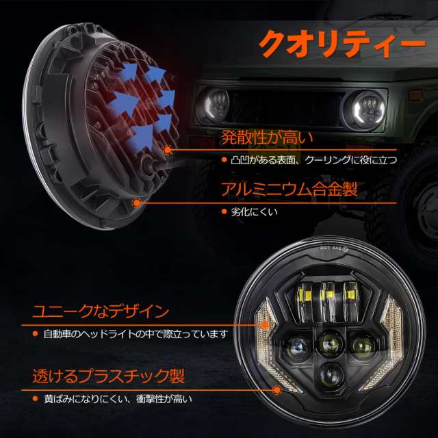 ラングラー led MOVOTOR 7インチ ledヘッドライトウィンカーやDRL機能付き HI/Loビーム JEEPラングラー JK JKU TJ  ジムニーJA11 JA22 適の通販はau PAY マーケット - アブソリュート au PAY マーケット店 | au PAY マーケット－通販サイト