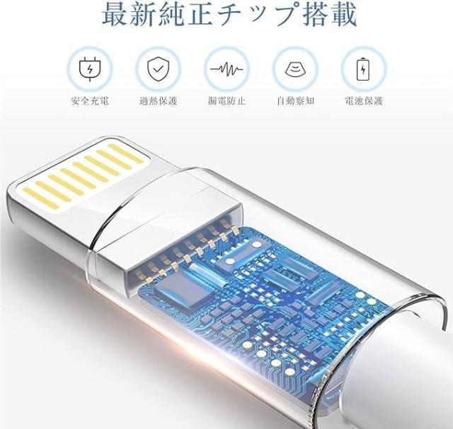 iphone 充電ケーブル 純正 ライトニングケーブル mfi 0.5m/1.0m/1.8m