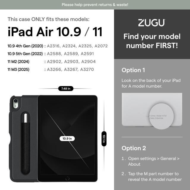 ZUGU CASE iPad Air ケース 11インチ (M3 2025 ＆ M2 2024) / 10.9