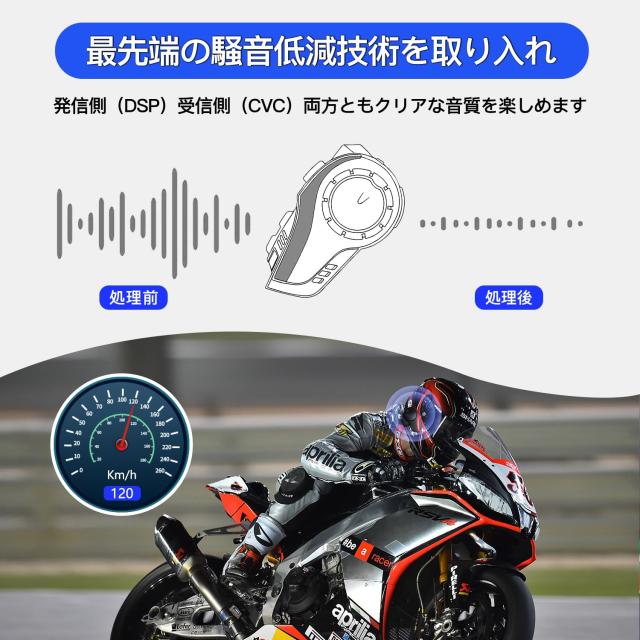 Amison バイクインカム 最大10人同時通話 最大通話距離2000m Bluetooth 5.0 無線機 連続28H時間通話 IP67防水 ヘルメット用 音楽共有 音