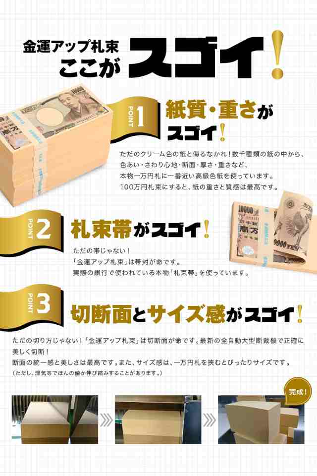 神社祈願済み】 金運アップ 100万円札束 10束 引き寄せの法則 金運 置物 開運 グッズ 金融機関共通帯 国産 札束レプリカ 札束ダミー  10の通販はau PAY マーケット - 昴マーケット | au PAY マーケット－通販サイト