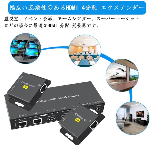 2HDMI 同？出力】HDMI 分配 エクステンダー EX712 HDMI LAN 変換