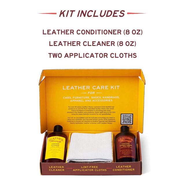Leather Honey Complete Leather Care Kit Including Leather Conditioner (8 薬局衡オンス), Leather Cleaner (8 薬局衡オンス) and Two Applicator Cloths f