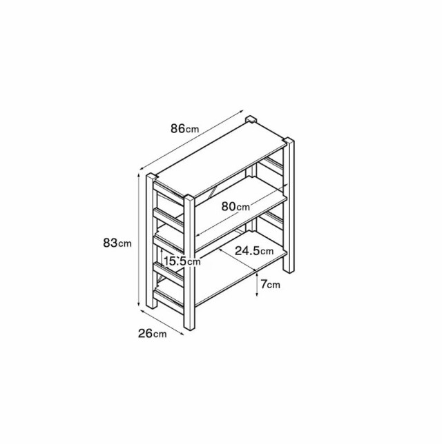 Amazon｜無印良品 パイン材ユニットシェルフ 小 幅86×奥行26×高