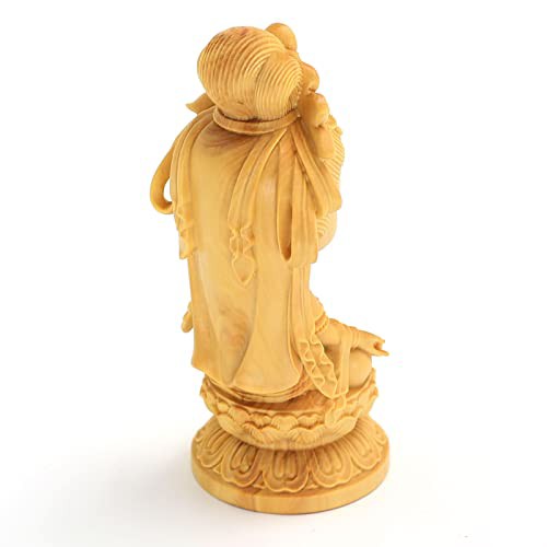 木彫り 仏像 聖観音 観世音菩薩像 高級天然ツゲ木彫り dfjlwke 仏教 