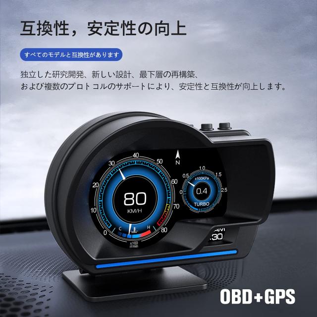 wiiyii HUDヘッドアップディスプレイAP-6は、打ちこわれる読み合わせる、速まる取り調べる、うち切り取り調べるを備えた全ての車、OBD + GPS流行り物に適しています