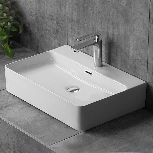 【JOMOWN限定排水セット付き】大型 洗面ボウル 洗面台 おしゃれ 洗面ボール 置き型 陶器製 手洗い器 手洗いボウル 610*425*130mm（長方形_5