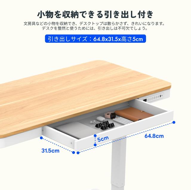 FLEXISPOT 昇降デスク 引き出し付き スタンディングデスク EG8 幅120