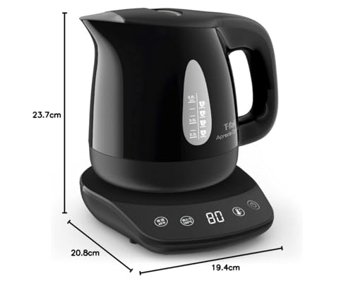ティファール 電気ケトル 0.8L 温度調節 8段階 「アプレシア コントロール ブラック」 保温 自動電源オフ 空だき防止 KO7208JP