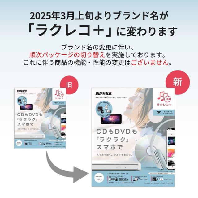 バッファロー ラクレコ iPhone スマホ DVD 再生 CD 取り込み CD バッファロー ラクレコ iPhone スマホ DVD 再生 CD 取り込み CD