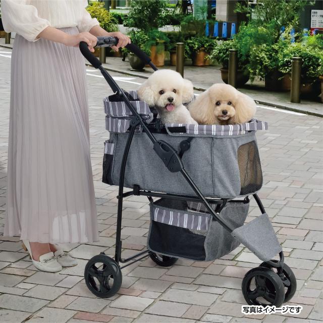 ジェックス わんわん手押し車 かっこ良いハンデ Safty 縞模様薄墨色 49×81.5×95？ 3輪 耐荷重12？ 小回り能力のある
