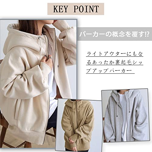 YUESUO] パーカー レディース ジップアップパーカー ジップ