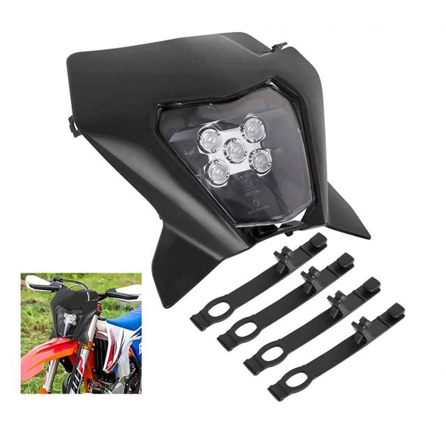 C1066 汎用 オートバイ ダートバイク ツインヘッドライト wブラケット ストリートファイター プロジェクター デュアルスポーツ | CHANGCHENG ダートバイクヘッドライトLED 66W 3000lm