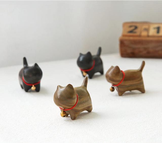 WOWTAC 猫 置物 木製 ねこぐっず雑貨 ガーデニング猫 ギフトボックス