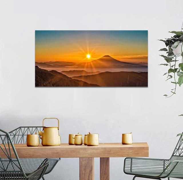 富士山 アートパネル 山 太陽 自然 絵画 風景画 ポスター 玄関