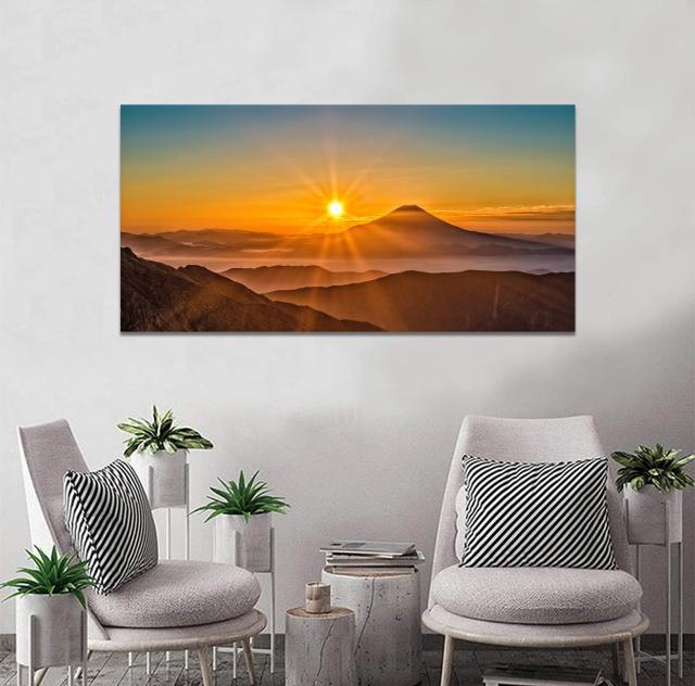 富士山 アートパネル 山 太陽 自然 絵画 風景画 ポスター 玄関